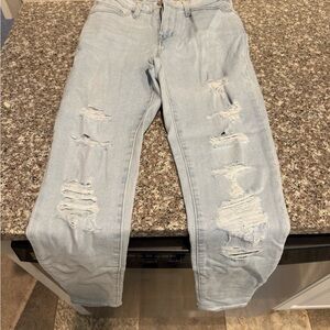 Levi's Light Blue Distressed Skinny Jeans